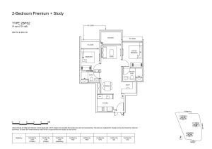 pinetree hill 2 bedroom premium study floorplan